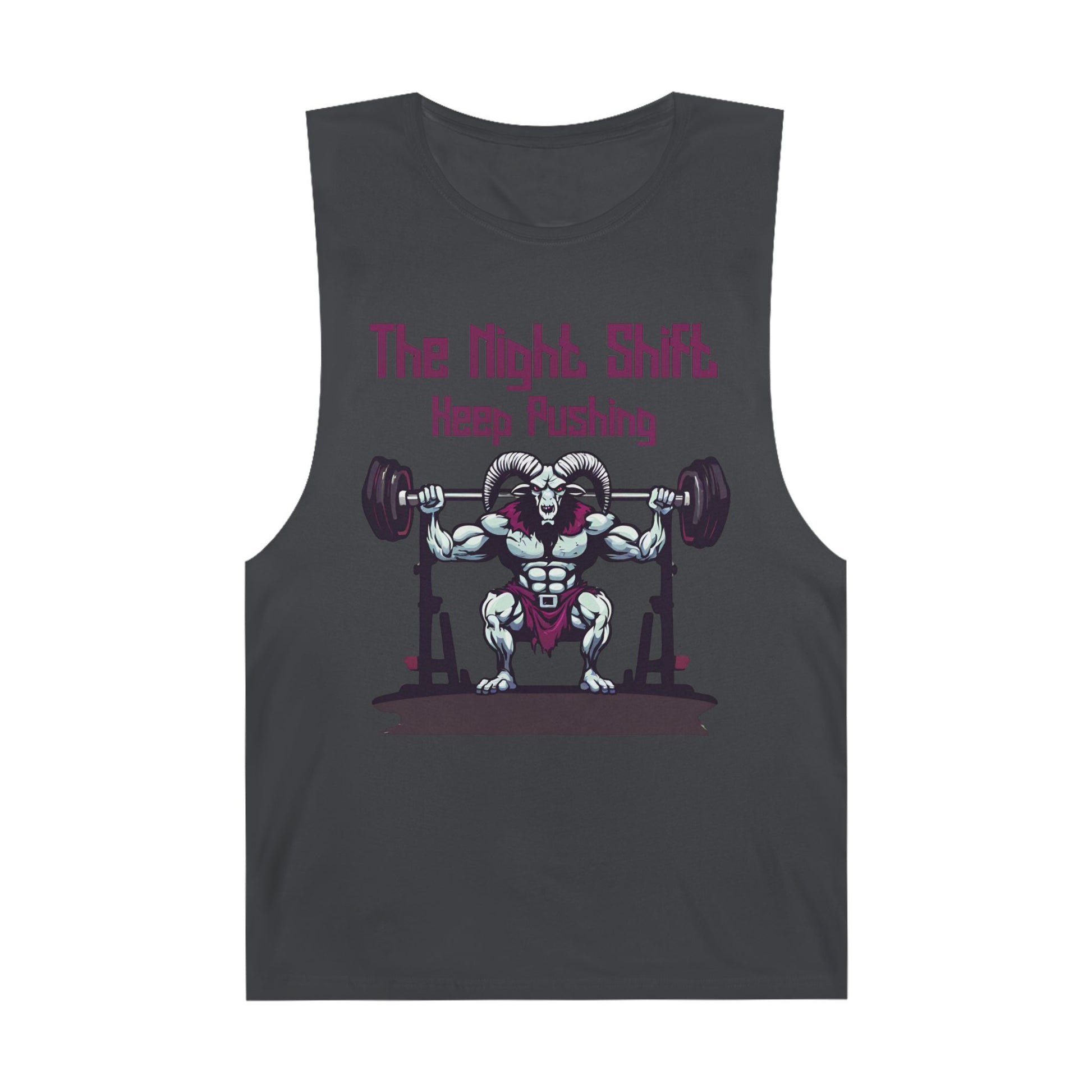 Keep Pushing - Ram Body Builder - Premium Unisex Barnard Tank Top Coal Printify by The Night Shift Automotive Apparel