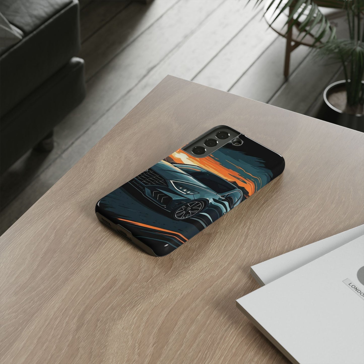 Hyundai Sonata-Sunset Drive-Dual Layer Ultra Tough Phone Case Samsung Galaxy S22 Glossy Printify by The Night Shift Automotive Apparel