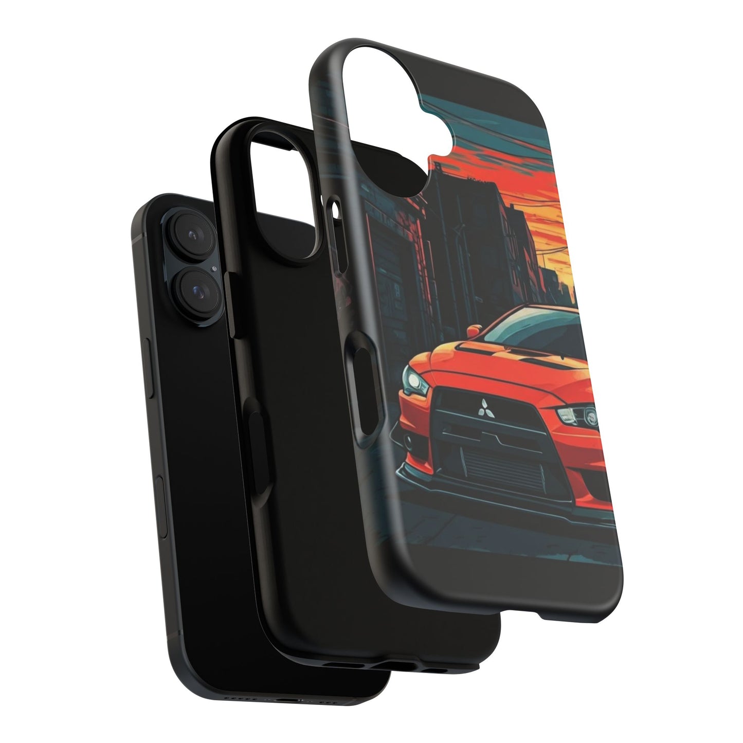 Mitsubishi Evo X Street Life-Dual Layer Ultra Tough Phone Case Printify by The Night Shift Automotive Apparel