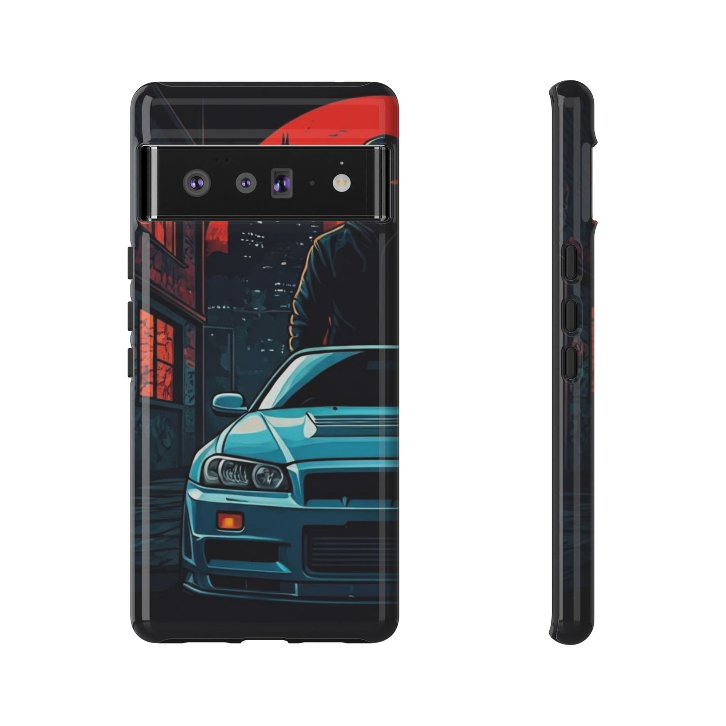 Nissan Skyline R34 Street Life-Dual Layer Ultra Tough Phone Case Printify by The Night Shift Automotive Apparel