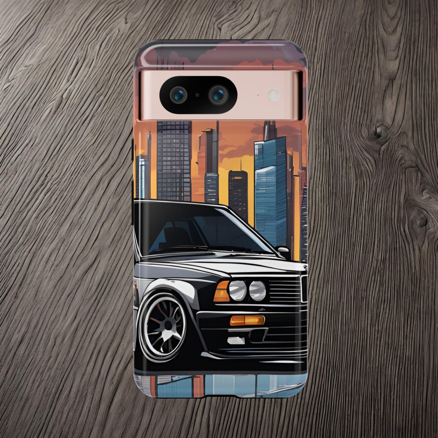 BMW E30 M3-Dual Layer Ultra Tough Phone Case Google Pixel 8 Glossy Printify by The Night Shift Automotive Apparel