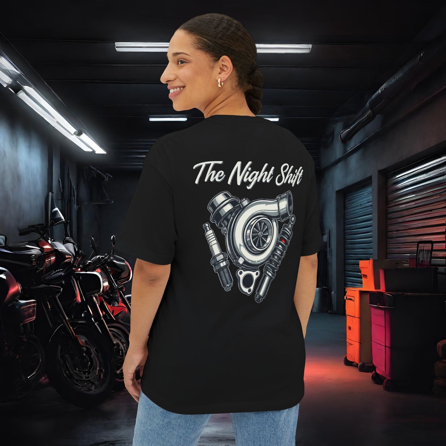 The Night Shift Essentials-Ultra Soft, Premium Unisex Oversized Boxy Tee Printify by The Night Shift Automotive Apparel