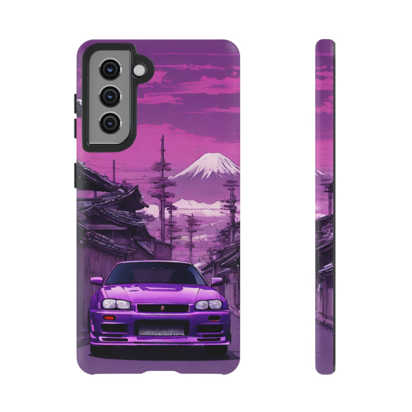 Nissan Skyline R34 Mt Fuji-Dual Layer Ultra Tough Phone Case Samsung Galaxy S21 Matte Printify by The Night Shift Automotive Apparel