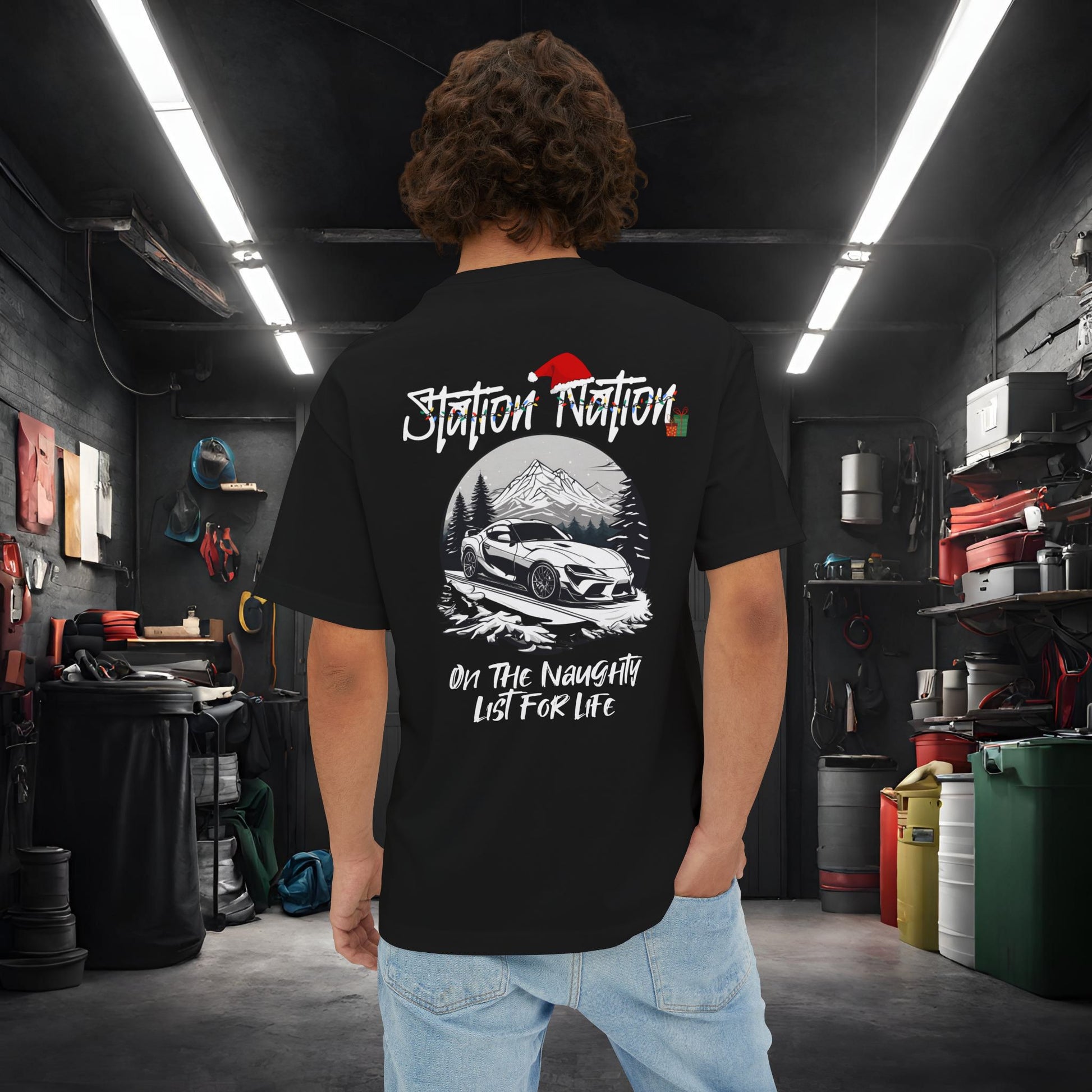 🎄 Christmas Limited Edition Station Nation-Premium, Ultra Soft Unisex Oversized Boxy Tee Printify by The Night Shift Automotive Apparel