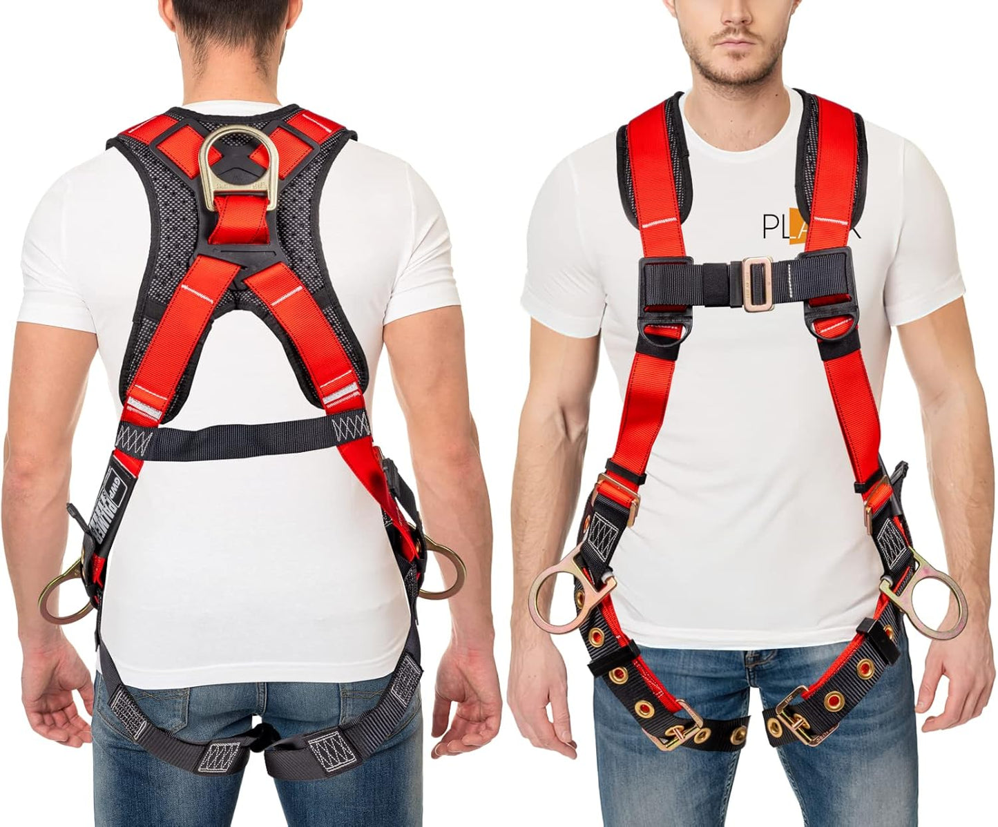 Photographer/Videographer Full Body Harness with 5 Point Adjustment, Dorsal D-Ring, Grommet Legs, and Fall Indicators Red Universal The Night Shift Performance Street Gear by The Night Shift Automotive Apparel