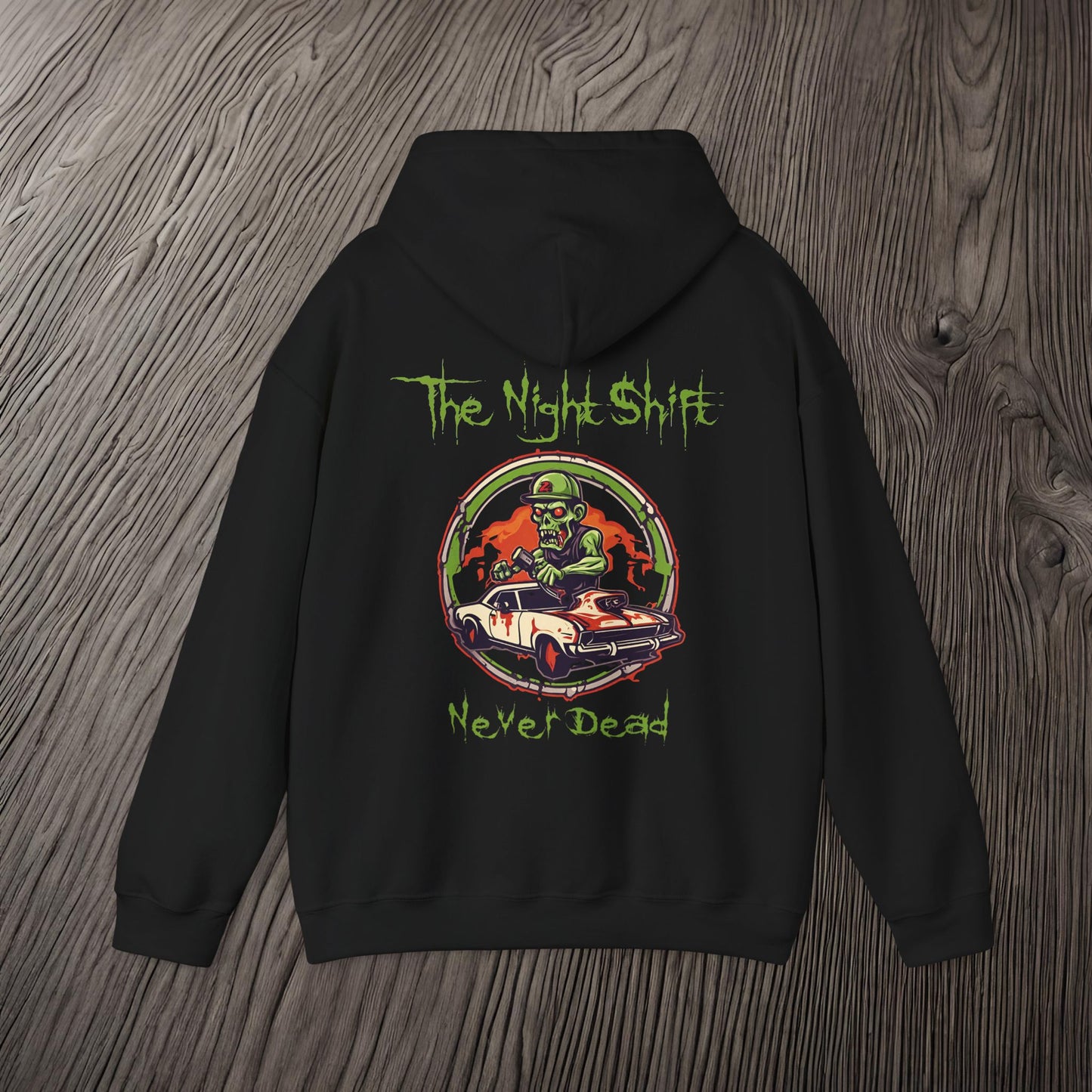 Never Dead Zombie Muscle Car-Ultra Soft, Premium Hoodie Printify by The Night Shift Automotive Apparel