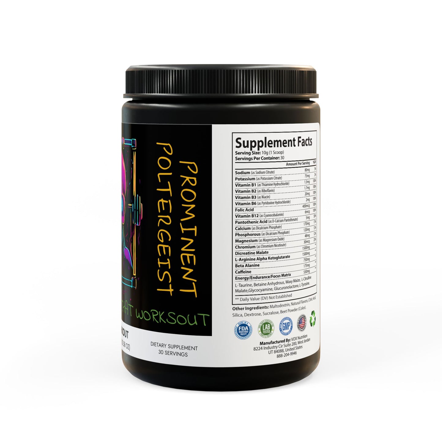 Prominent Poltergeist - Pre-Workout Supplement (Watermelon) (300g, 10.58oz) Printify by The Night Shift Automotive Apparel