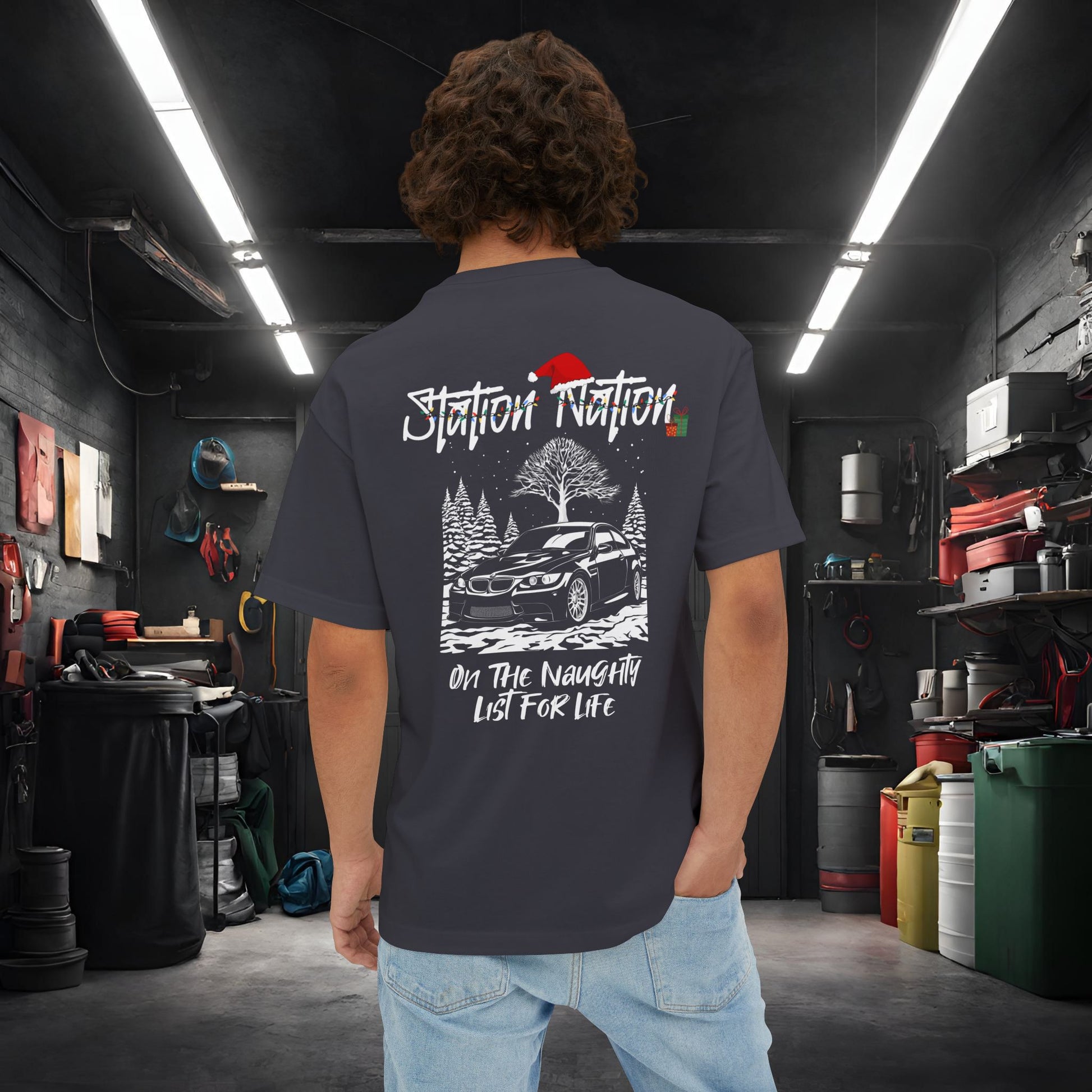 🎄 Christmas Limited Edition Station Nation-Premium, Ultra Soft Unisex Oversized Boxy Tee Printify by The Night Shift Automotive Apparel