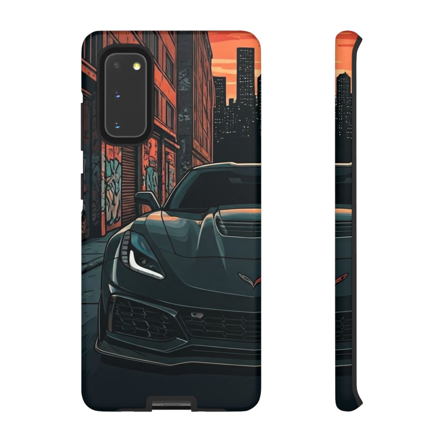 Chevy Corvette C7 Street Life-Dual Layer Ultra Tough Phone Case Samsung Galaxy S20 Matte Printify by The Night Shift Automotive Apparel