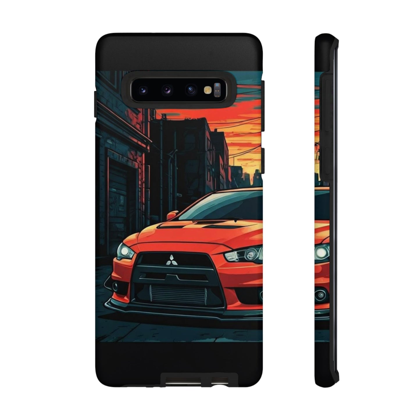 Mitsubishi Evo X Street Life-Dual Layer Ultra Tough Phone Case Samsung Galaxy S10 Matte Printify by The Night Shift Automotive Apparel