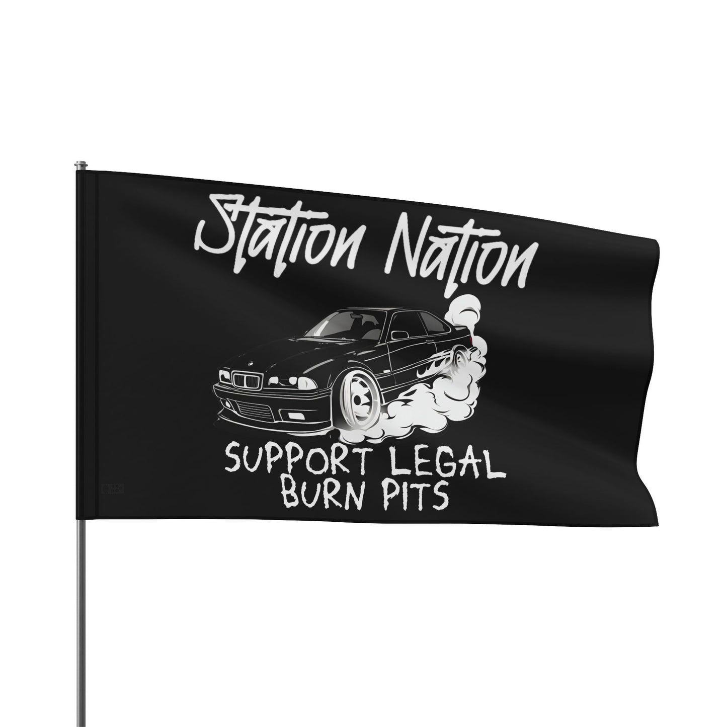 Station Nation-Support Legal Burn Pit Flags Printify by The Night Shift Automotive Apparel