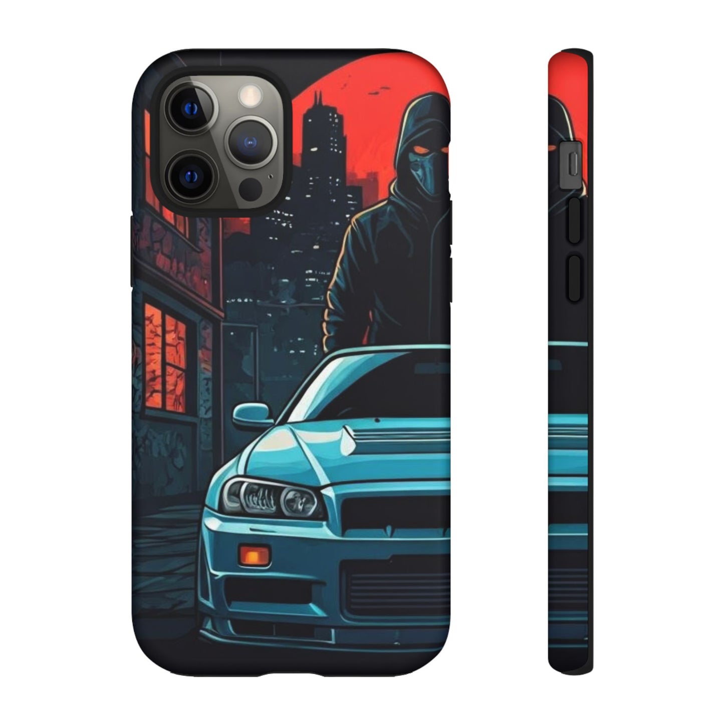 Nissan Skyline R34 Street Life-Dual Layer Ultra Tough Phone Case iPhone 12 Pro Matte Printify by The Night Shift Automotive Apparel