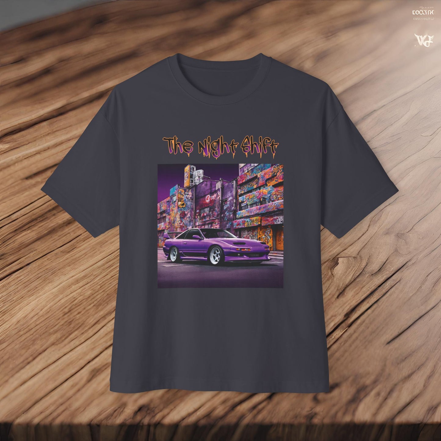 Nissan 180sx Graffiti-Premium Ultra Soft Unisex Oversized Boxy Tee Printify by The Night Shift Automotive Apparel