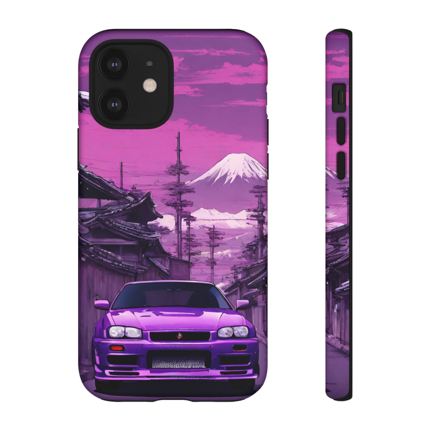 Nissan Skyline R34 Mt Fuji-Dual Layer Ultra Tough Phone Case iPhone 12 Matte Printify by The Night Shift Automotive Apparel