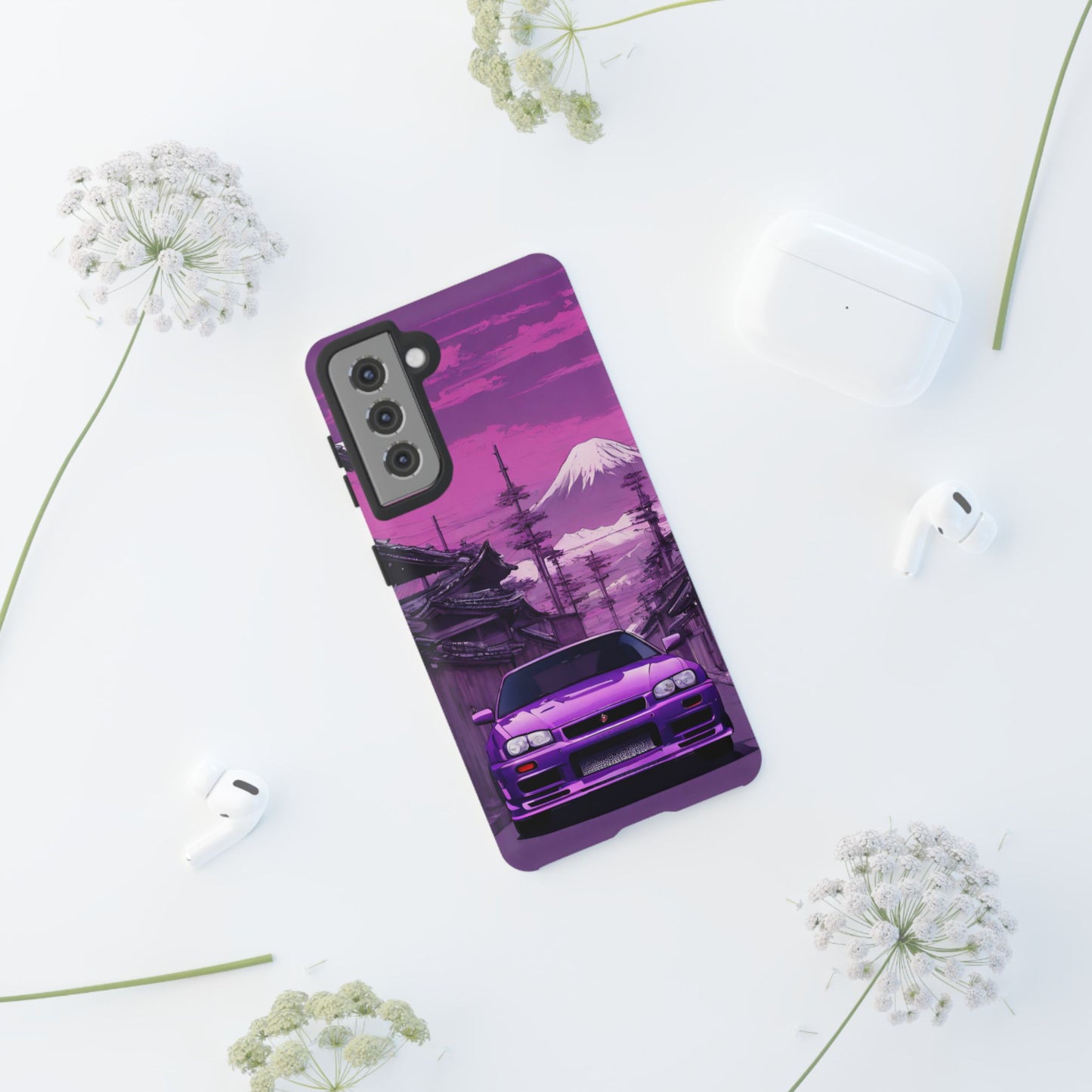 Nissan Skyline R34 Mt Fuji-Dual Layer Ultra Tough Phone Case Printify by The Night Shift Automotive Apparel