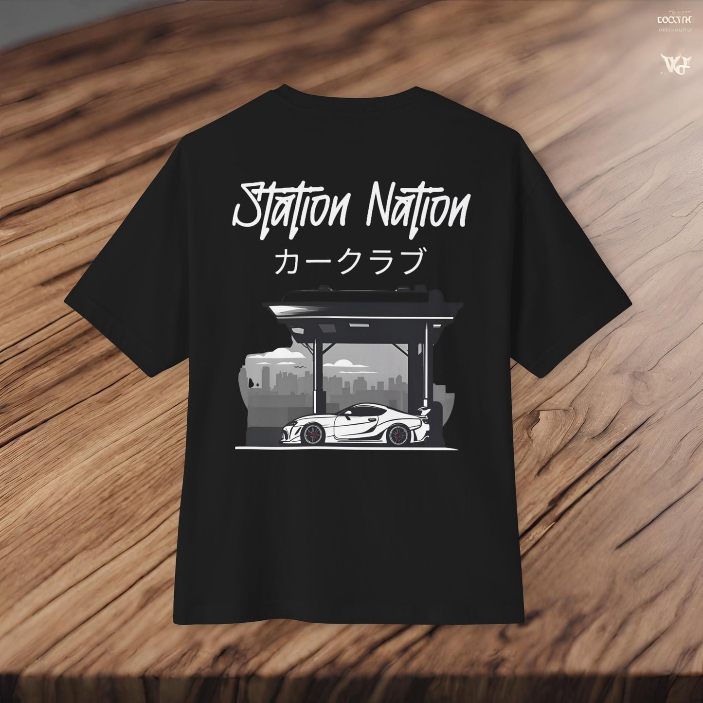 Station Nation-Premium, Ultra Soft Unisex Oversized Boxy Tee Printify by The Night Shift Automotive Apparel