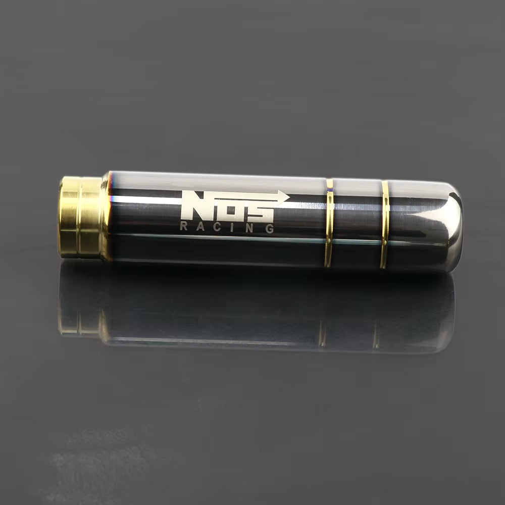 BRIDE/NOS Burnt Style Aluminum Shift Knob Gold Titanium Nos The Night Shift Performance Street Gear by The Night Shift Automotive Apparel