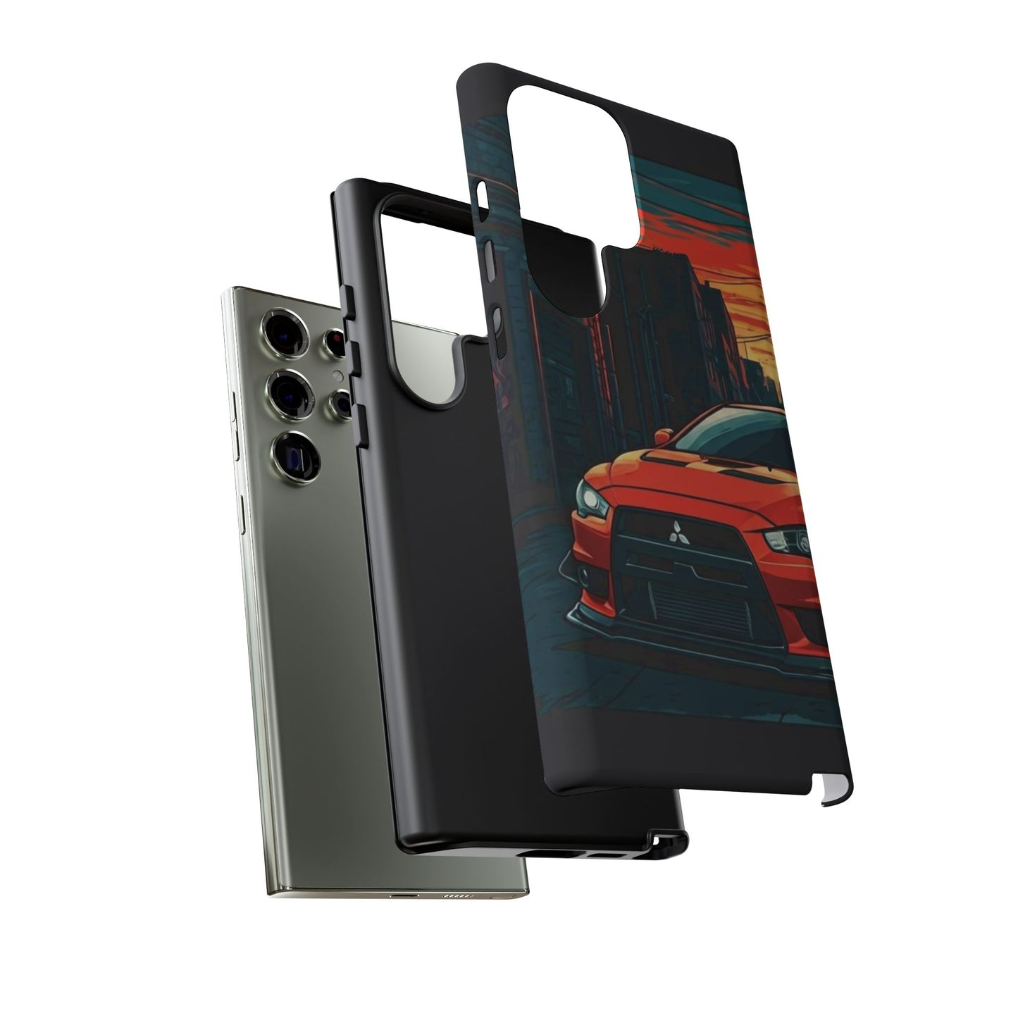 Mitsubishi Evo X Street Life-Dual Layer Ultra Tough Phone Case Printify by The Night Shift Automotive Apparel