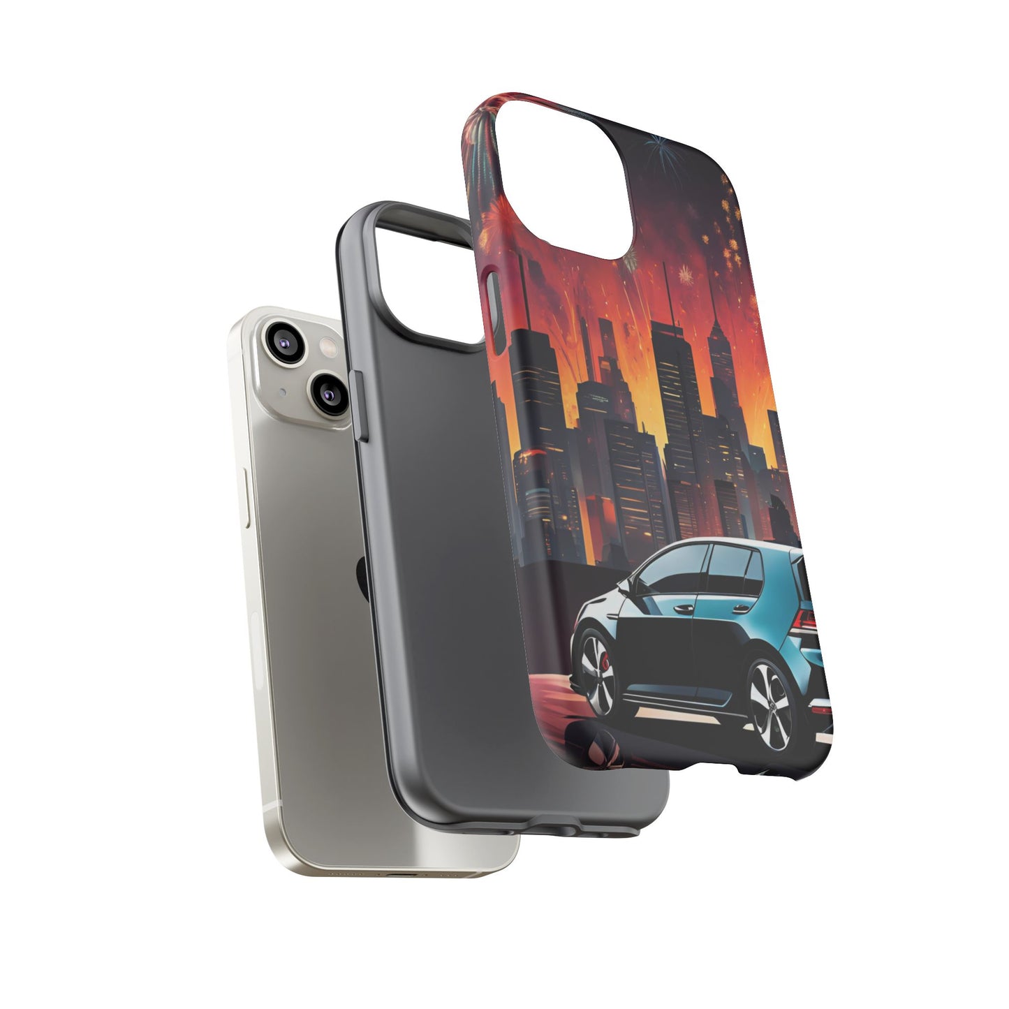 Volkswagon Golf GTI Fireworks-Dual Layer Ultra Tough Phone Case Printify by The Night Shift Automotive Apparel