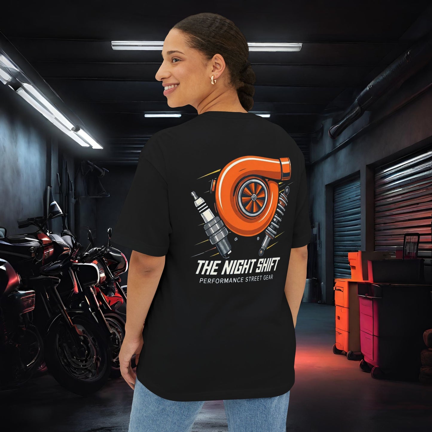 The Night Shift Essentials-Ultra Soft, Premium Unisex Oversized Boxy Tee Printify by The Night Shift Automotive Apparel