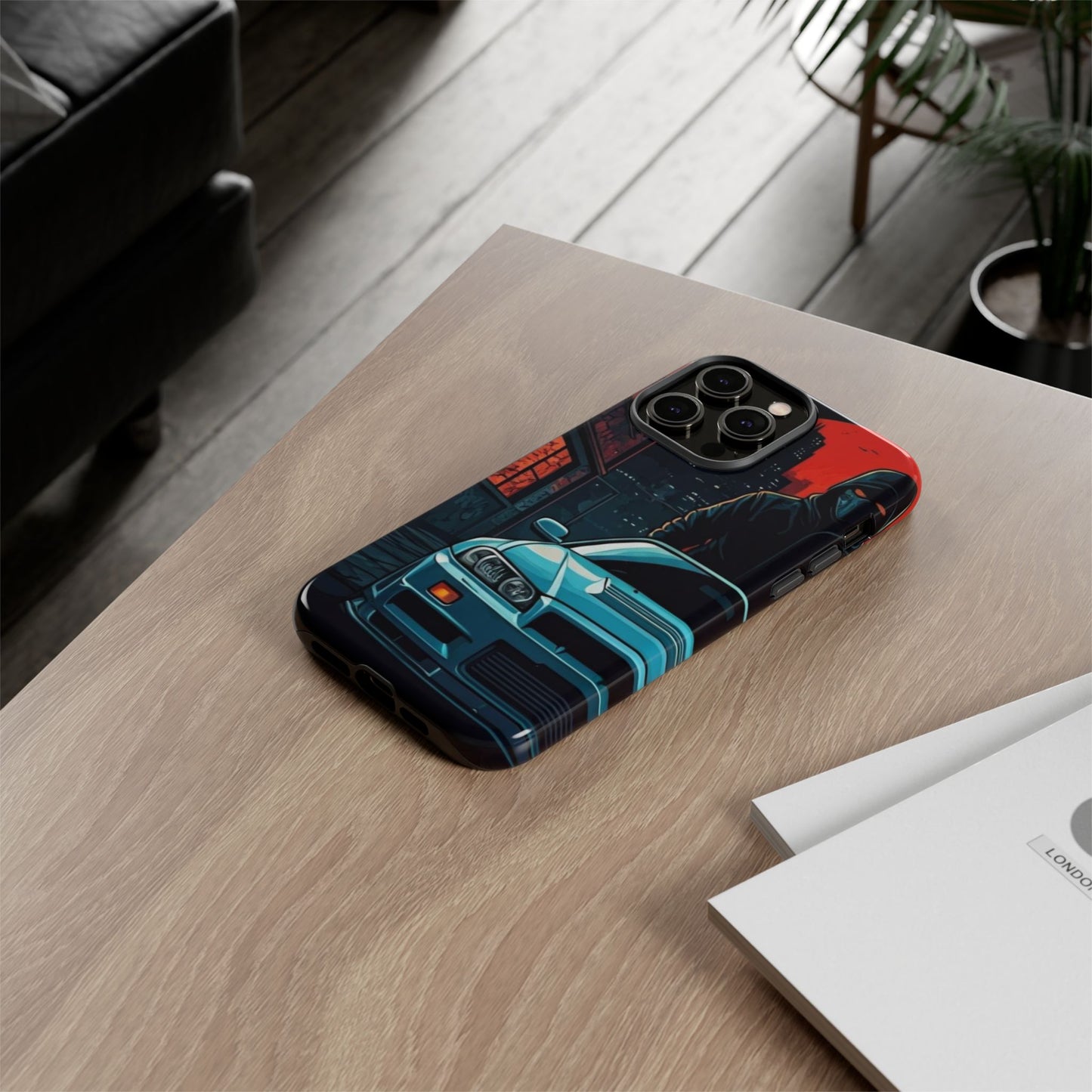 Nissan Skyline R34 Street Life-Dual Layer Ultra Tough Phone Case iPhone 14 Pro Max Glossy Printify by The Night Shift Automotive Apparel