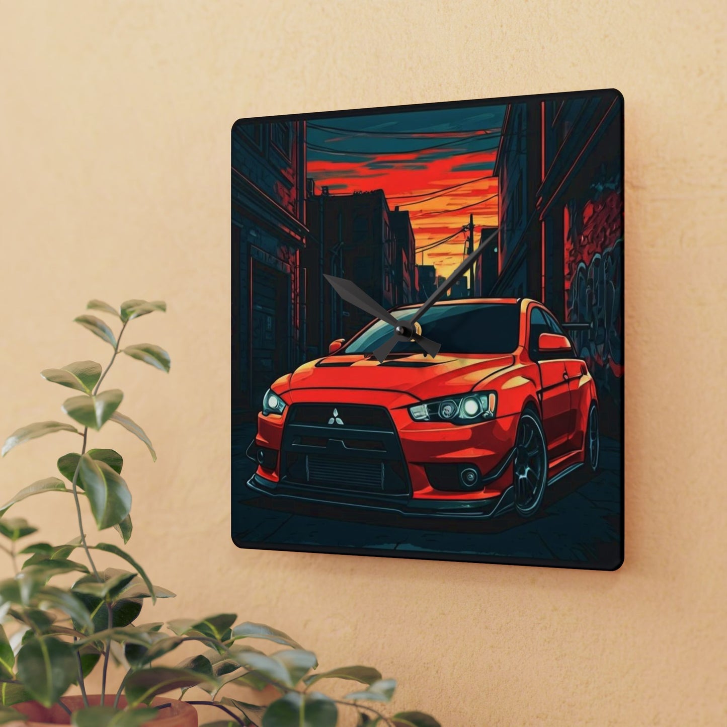 Mitsubishi Lancer Evo X Street Life-Acrylic Wall Clock