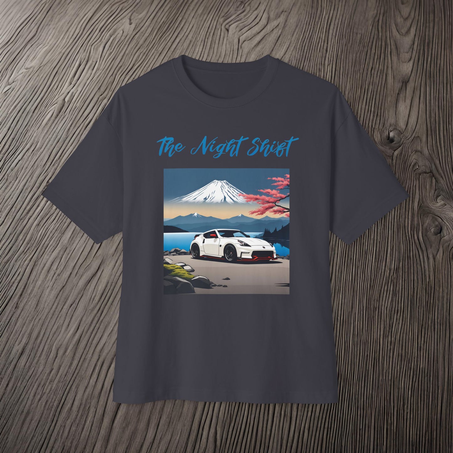Nissan 370 Mt Fuji-Premium, Ultra Soft, Unisex Oversized Boxy Tee Printify by The Night Shift Automotive Apparel