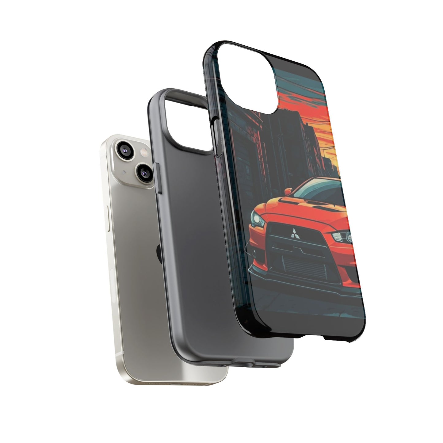 Mitsubishi Evo X Street Life-Dual Layer Ultra Tough Phone Case Printify by The Night Shift Automotive Apparel