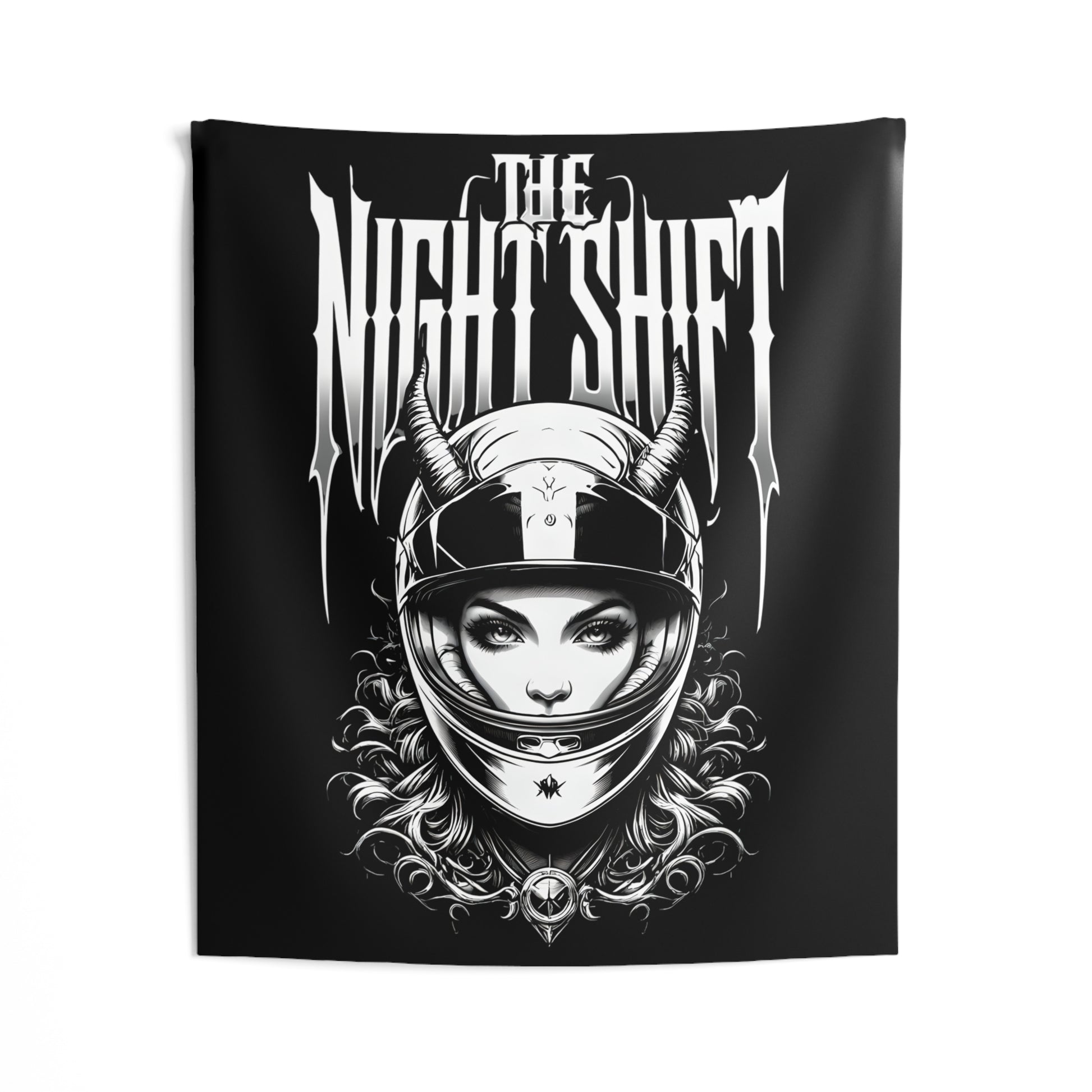 The Night Shift Track Queen Indoor Wall Tapestries - Shop Banner 50" × 60" Printify by The Night Shift Automotive Apparel