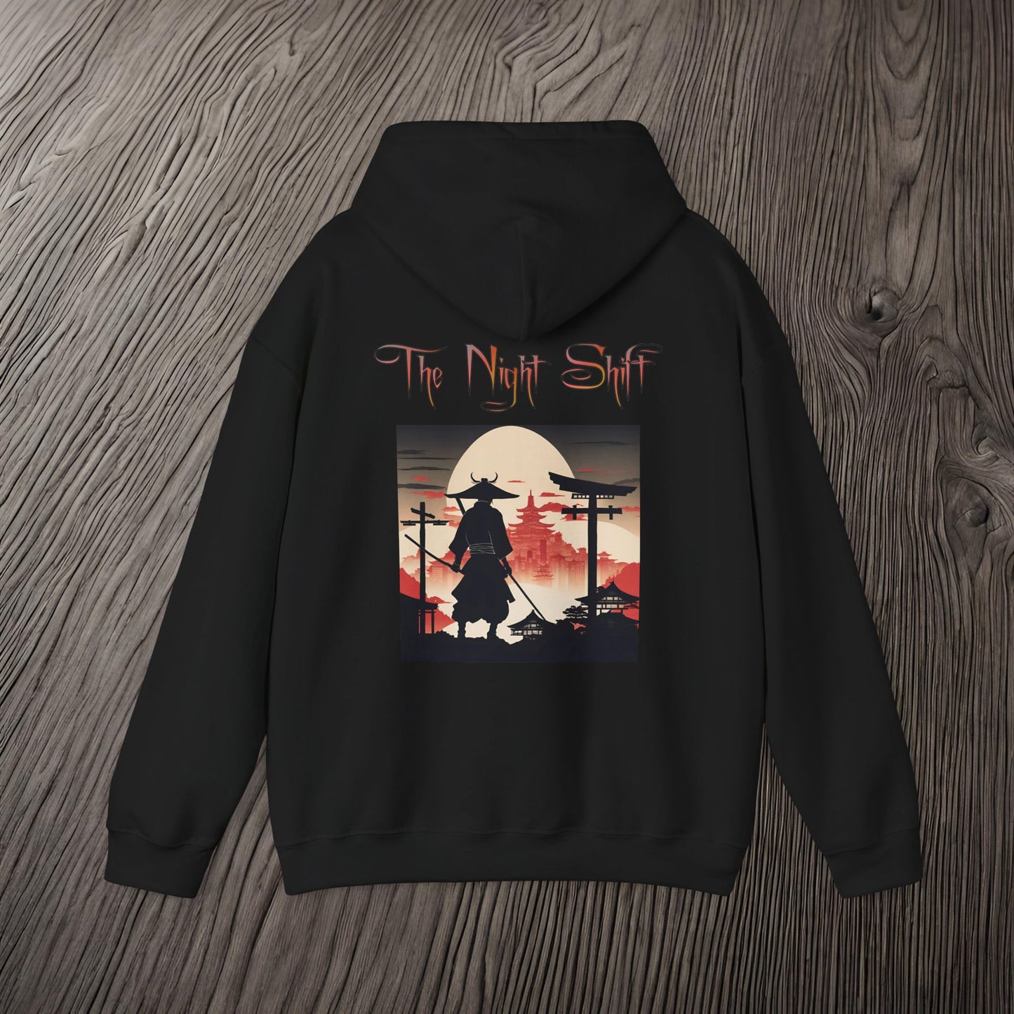 Samurai Japan Full Moon Silhouette-Premium, Ultra Soft Unisex Hoodie Printify by The Night Shift Automotive Apparel