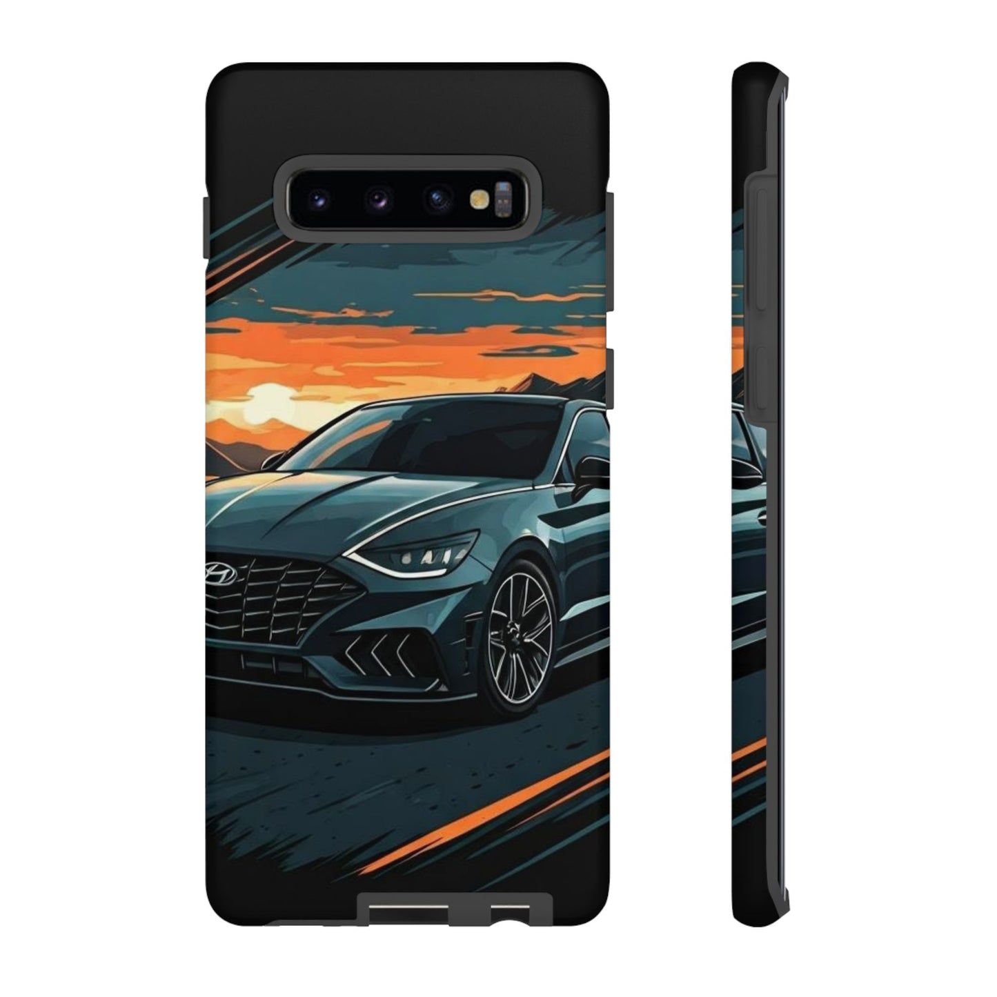 Hyundai Sonata-Sunset Drive-Dual Layer Ultra Tough Phone Case Samsung Galaxy S10 Plus Matte Printify by The Night Shift Automotive Apparel