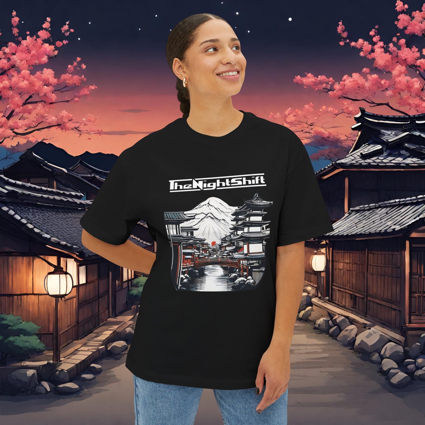 Mt Fuji-Premium, Ultra Soft Unisex Oversized Boxy Tee Printify by The Night Shift Automotive Apparel