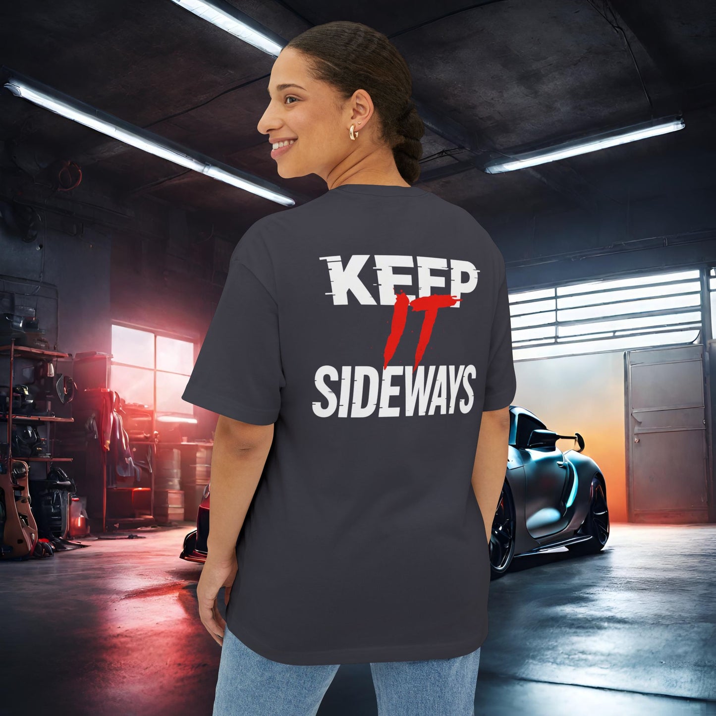 Keep It Sideways-Premium, Ultra Soft Unisex Oversized Boxy Tee