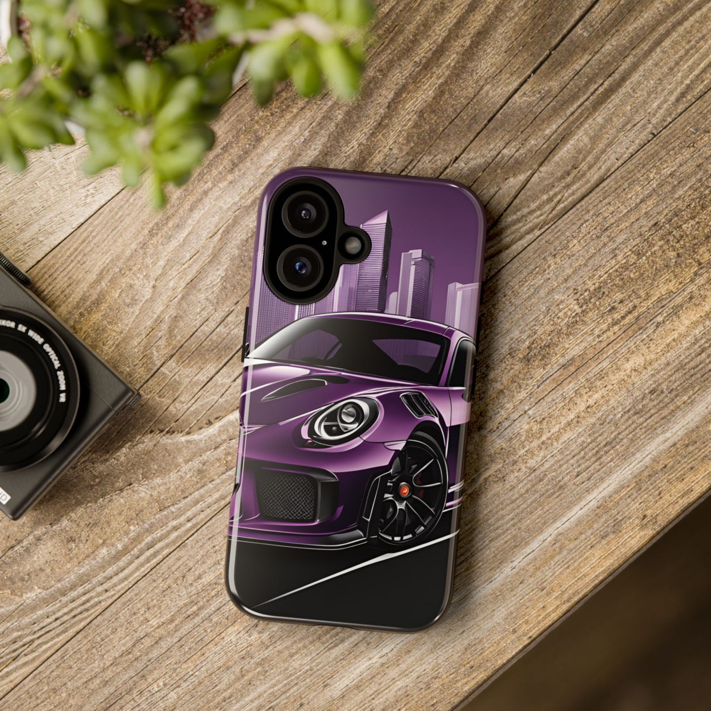 Porsche 911 GT3 RS-Dual Layer Ultra Tough Phone Case iPhone 16 Glossy Printify by The Night Shift Automotive Apparel