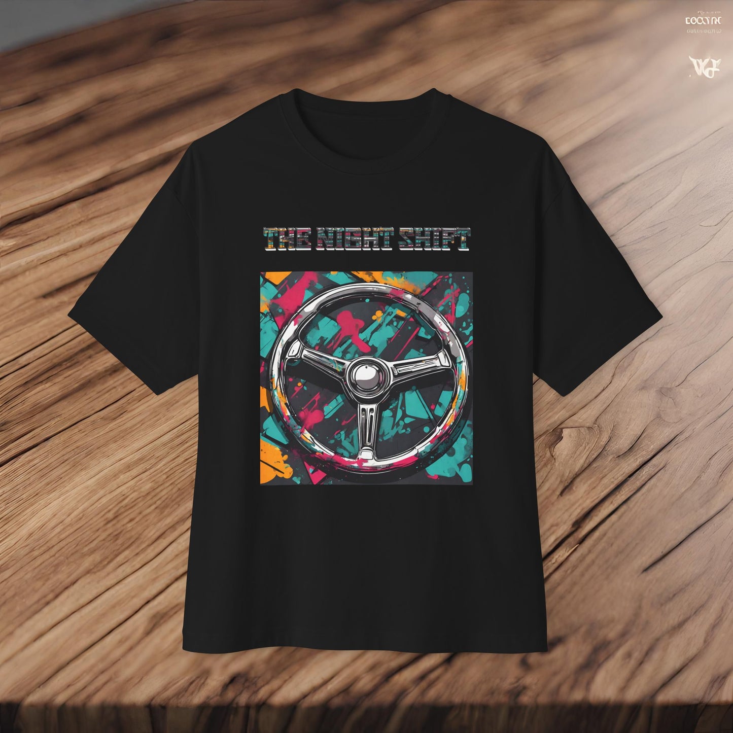 Steering Wheel-Premium, Ultra Soft Unisex Oversized Boxy Tee Printify by The Night Shift Automotive Apparel