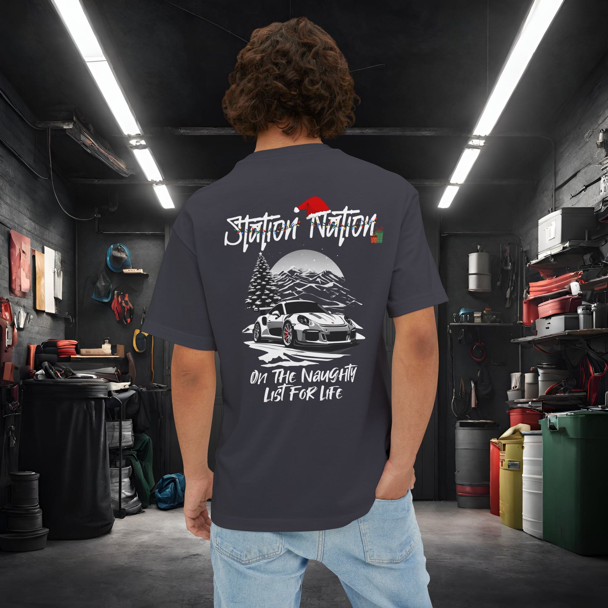 🎄 Christmas Limited Edition Station Nation-Premium, Ultra Soft Unisex Oversized Boxy Tee Printify by The Night Shift Automotive Apparel