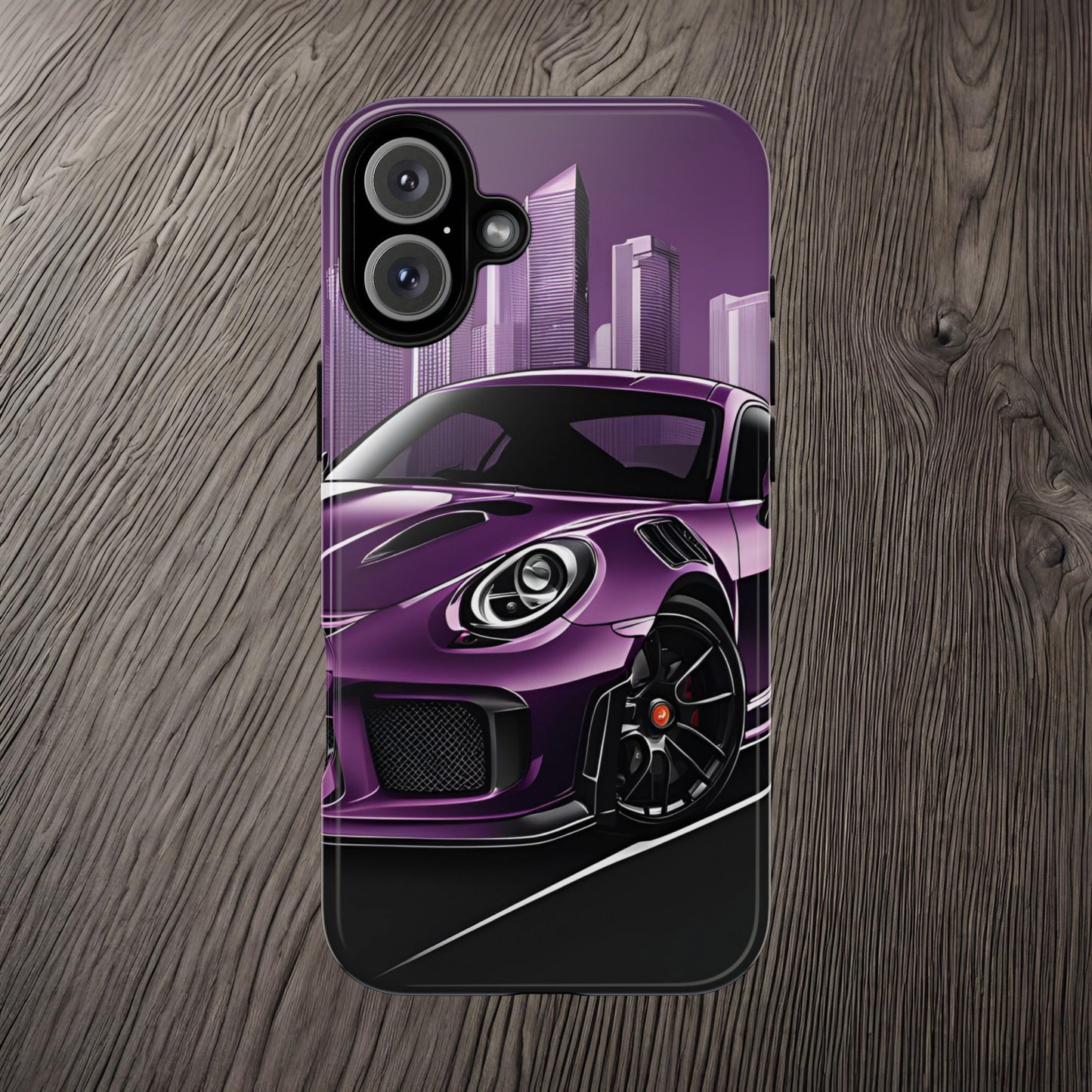 Porsche 911 GT3 RS-Dual Layer Ultra Tough Phone Case iPhone 16 Plus Glossy Printify by The Night Shift Automotive Apparel