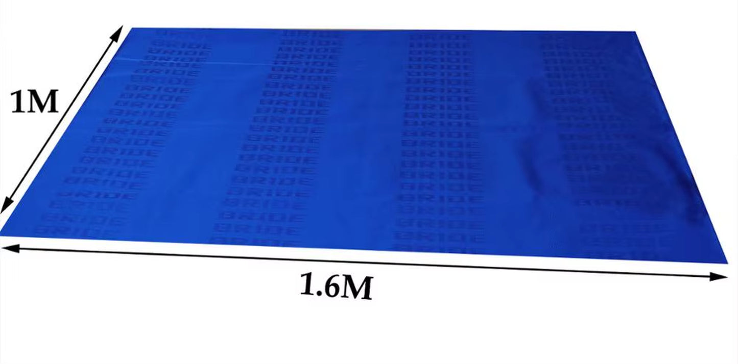 1Pcs JDM Style High Quality Hyper Bride Recaro Seats Fabric Racing Car Seat Cover Headliner Door Panel Cloth 100CM X160Cm Bride Blue The Night Shift Performance Street Gear by The Night Shift Automotive Apparel