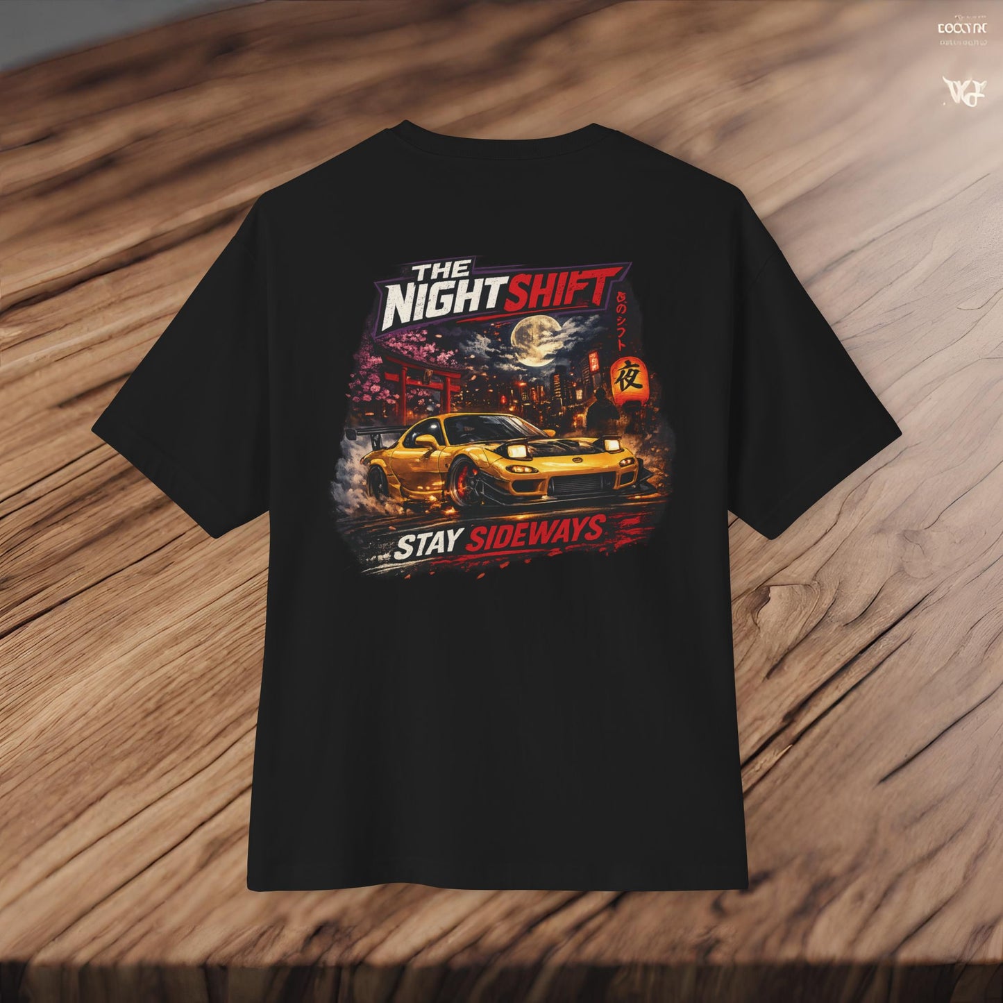 Mazda RX-7 FD Stay Sideways-Premium, Ultra Soft Unisex Oversized Boxy Tee Printify by The Night Shift Automotive Apparel