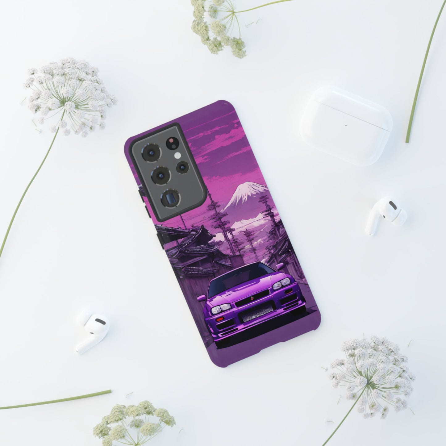 Nissan Skyline R34 Mt Fuji-Dual Layer Ultra Tough Phone Case Printify by The Night Shift Automotive Apparel