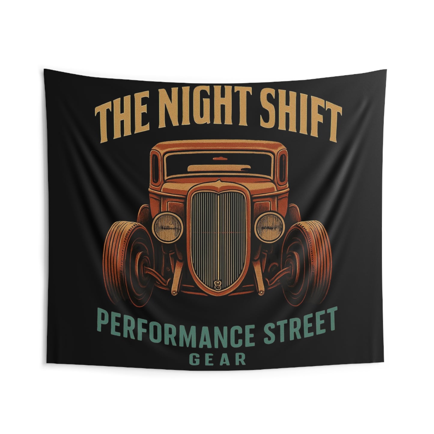 The Night Shift Indoor Wall Tapestries - Shop Banner 104" × 88" Printify by The Night Shift Automotive Apparel
