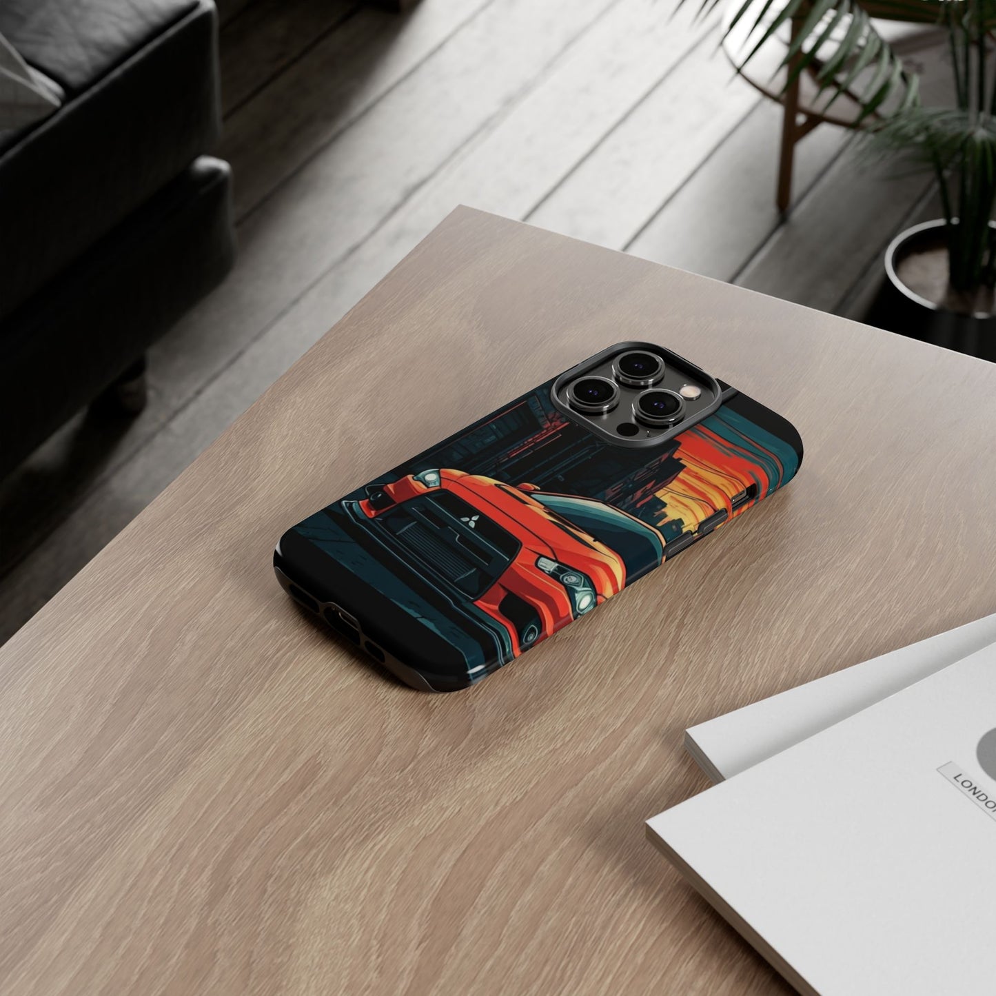 Mitsubishi Evo X Street Life-Dual Layer Ultra Tough Phone Case iPhone 14 Pro Glossy Printify by The Night Shift Automotive Apparel