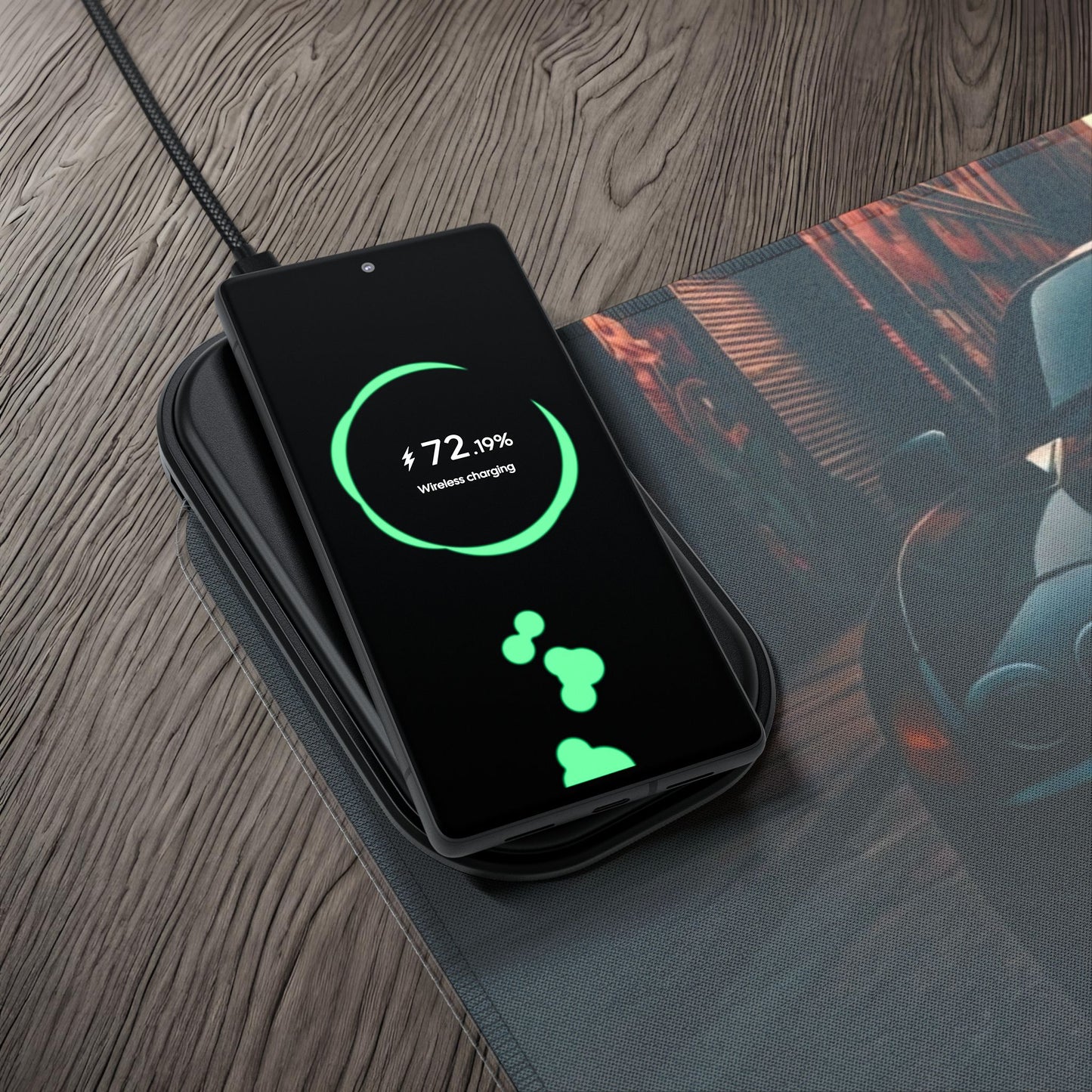 Mitsubishi 3000GT VR4 Street Life-LED Gaming Mouse Pad with Wireless Charging Printify by The Night Shift Automotive Apparel
