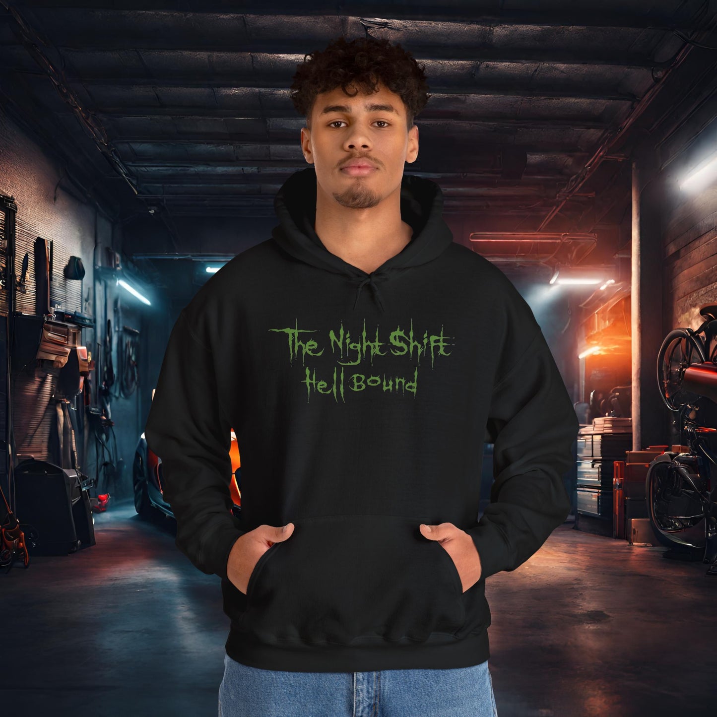 Hell Bound Zombie Muscle Car-Ultra Soft, Premium Hoodie Printify by The Night Shift Automotive Apparel