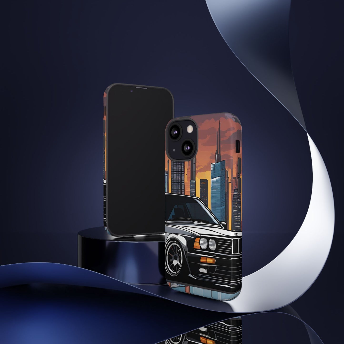 BMW E30 M3-Dual Layer Ultra Tough Phone Case iPhone 13 Mini Glossy Printify by The Night Shift Automotive Apparel