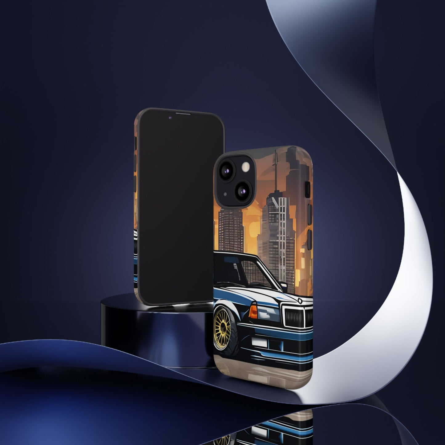Mercedes Benz 190e Evo-Dual Layer Ultra Tough Phone Case iPhone 13 Mini Glossy Printify by The Night Shift Automotive Apparel