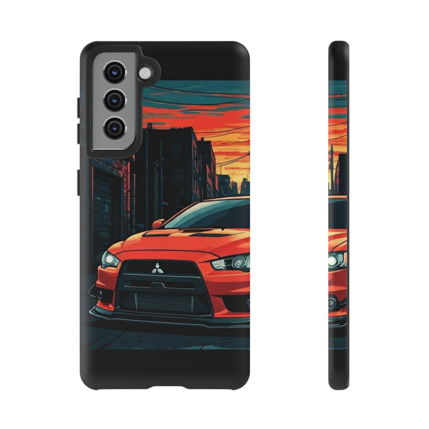 Mitsubishi Evo X Street Life-Dual Layer Ultra Tough Phone Case Samsung Galaxy S21 Matte Printify by The Night Shift Automotive Apparel