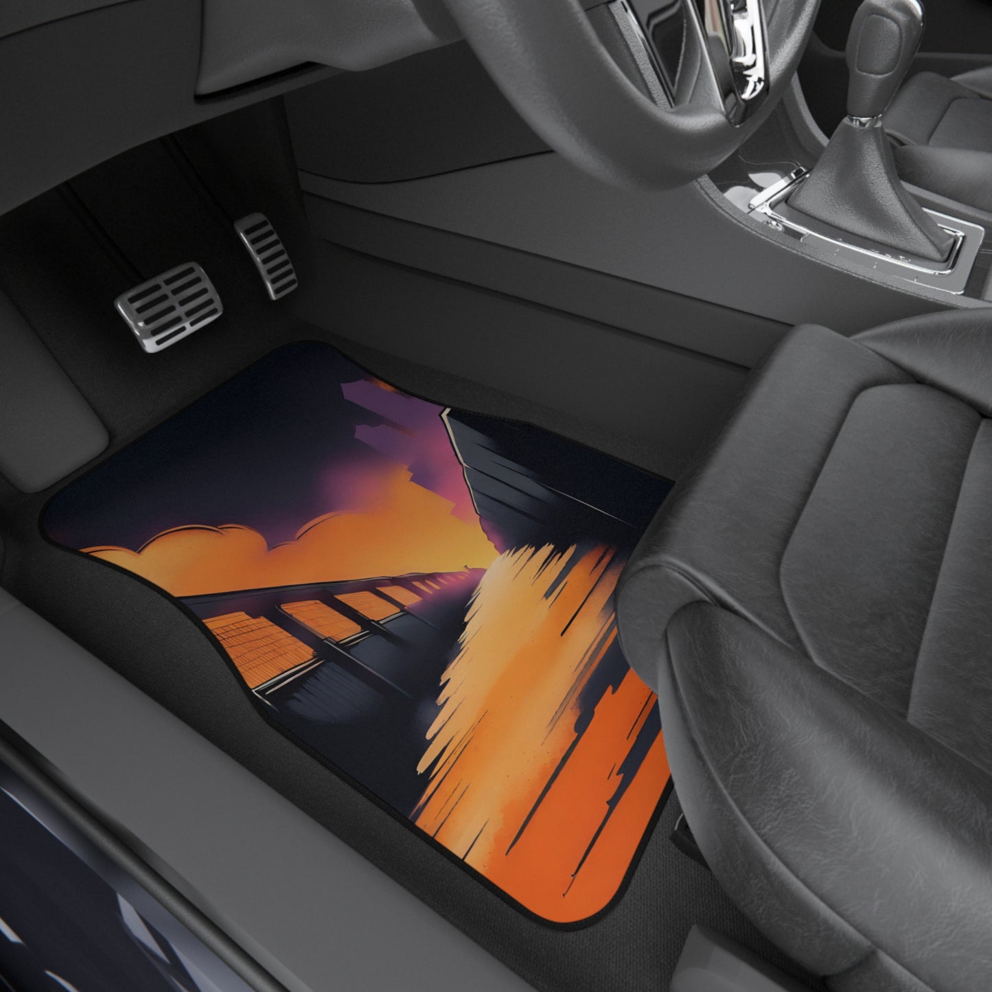 Street Life-Premium, High Quality Car Floor Mats (Set of 4) Printify by The Night Shift Automotive Apparel