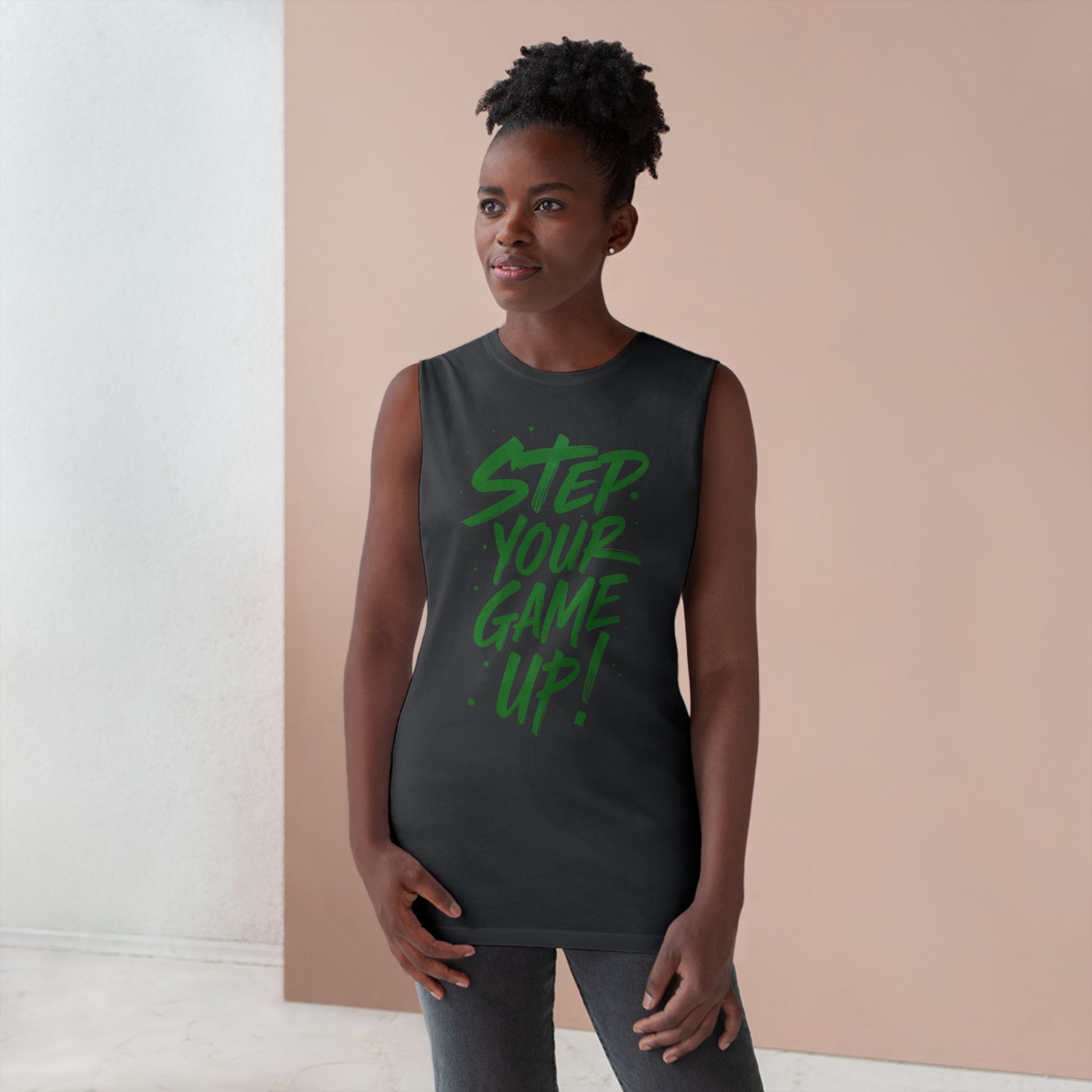 Step Your Game Up - Premium Unisex Barnard Tank Top Printify by The Night Shift Automotive Apparel