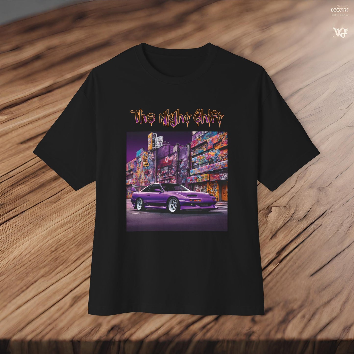 Nissan 180sx Graffiti-Premium Ultra Soft Unisex Oversized Boxy Tee Printify by The Night Shift Automotive Apparel